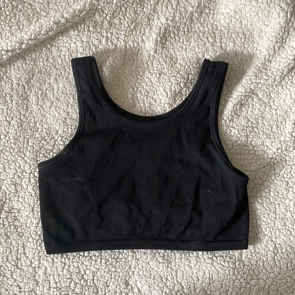 Aerie Longline Ribbed Play Cropped Bra- Never Worn